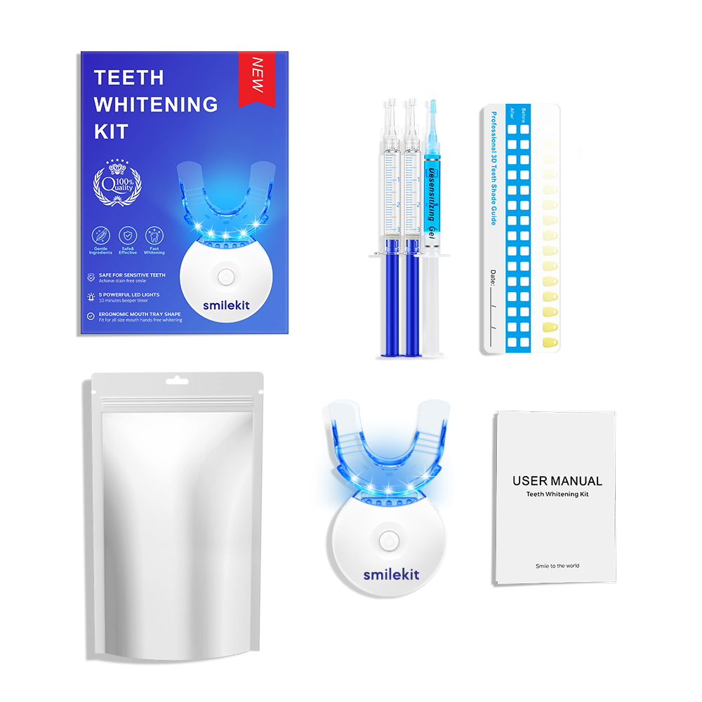 Teeth Whitening Gel For Trays - Zahnaufhellungs-Set – 5 x LED-Licht-Zahnaufheller mit