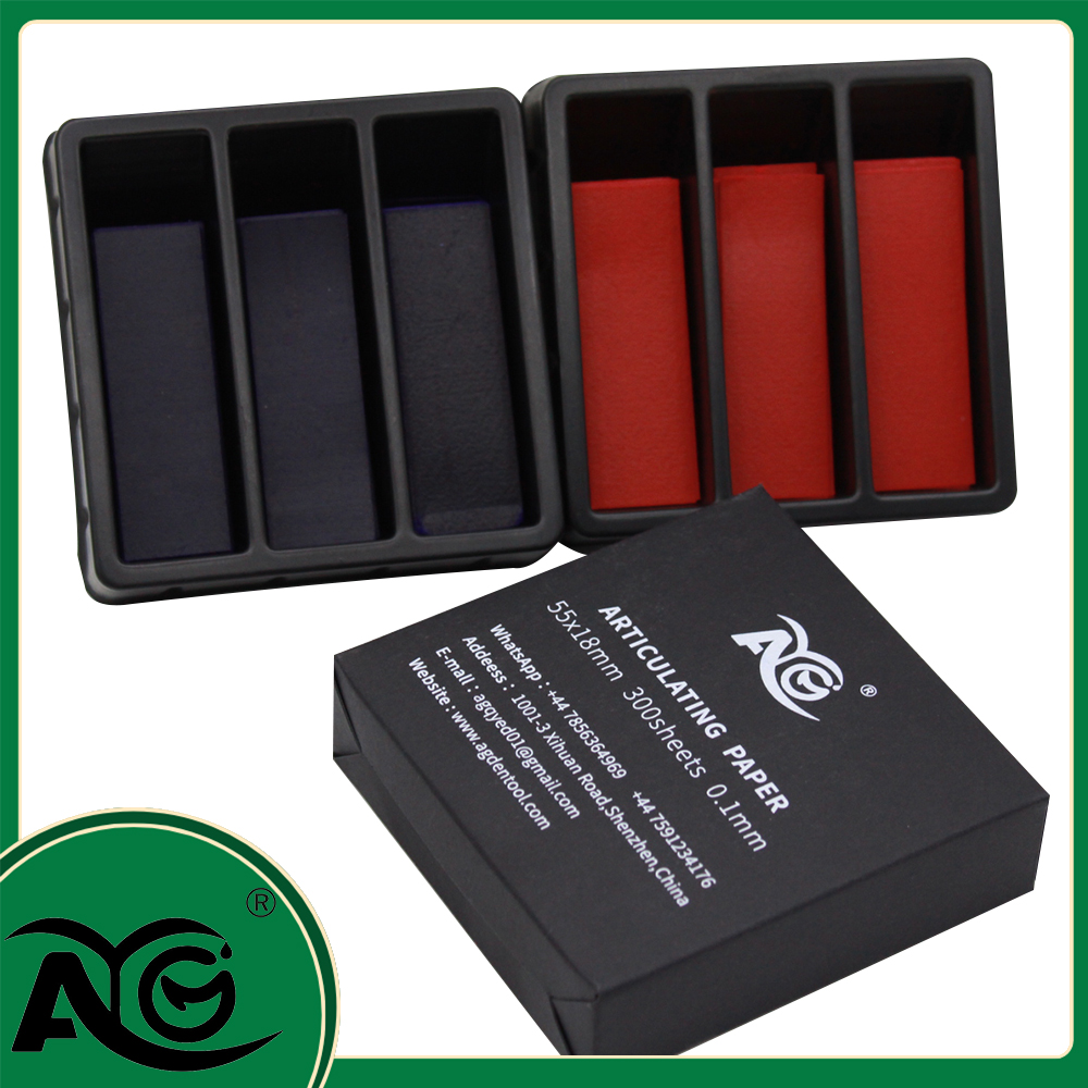 Teeth Whitening Lab - AG 300 Blatt Dental-Artikulationspapierstreifen Rot/Blau Dentallabor-Instrument