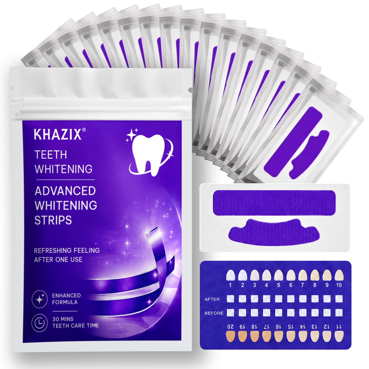 Teeth Whitening Street - 1/7 Paar Zahnaufhellungsstreifen für ein Weißereres